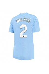 Manchester City Kyle Walker #2 Jalkapallovaatteet Naisten Kotipaita 2023-24 Lyhythihainen